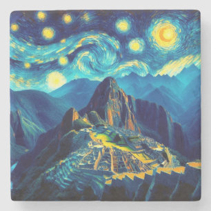 Dessous-de-verre En Pierre Starry Night Machu Picchu Pérou