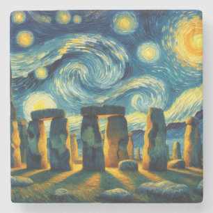 Dessous-de-verre En Pierre Starry Night Stonehenge