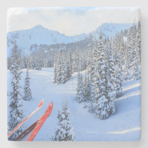 Dessous-de-verre En Pierre Station de ski de Crystal Mountain, près du Mont 