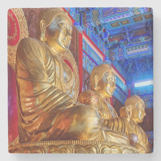 Dessous-de-verre En Pierre statue d'image de Bouddha thaïlandais chinois (Devant)