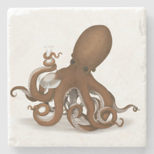 Dessous-de-verre En Pierre Steampunk Octopus Scientifique Whimsical Naturalis