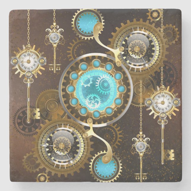 Dessous-de-verre En Pierre Steampunk Rusty Background (Devant)