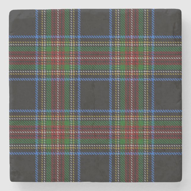 Dessous-de-verre En Pierre Stewart Black Tartan (Devant)