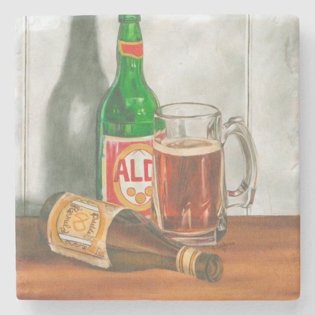 Dessous-de-verre En Pierre Still Life with Beer par Jennifer Goldberger (Devant)
