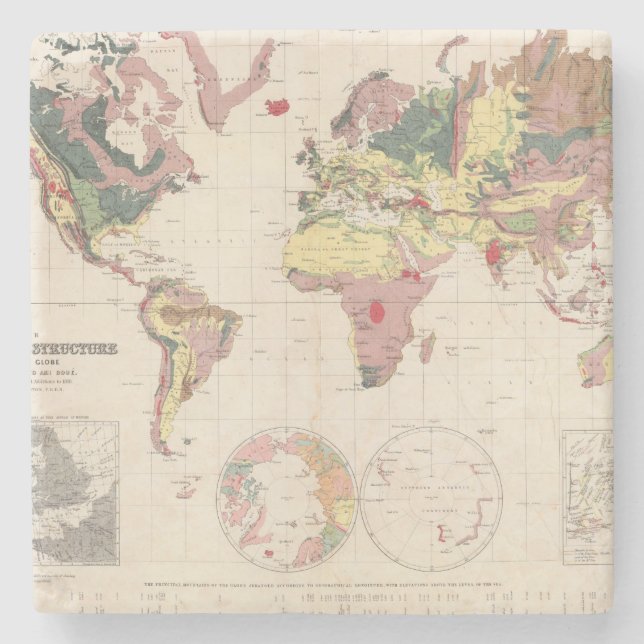 Dessous-de-verre En Pierre Structure géologique de globe (Devant)