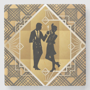 Dessous-de-verre En Pierre Style années 1920. Art Déco.