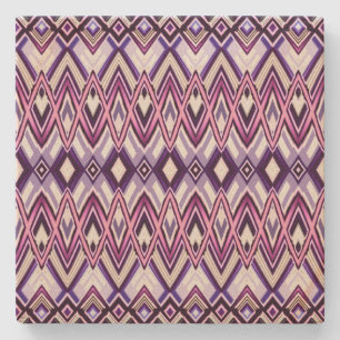 Dessous-de-verre En Pierre Style sud-ouest noir violet blanc