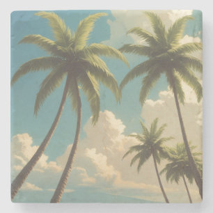 Dessous-de-verre En Pierre Style vintage aloha de voyage hawaïen d'Hawaï