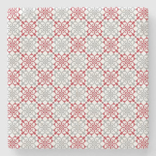 Dessous-de-verre En Pierre SUN traditionnel letton motif géométrique III