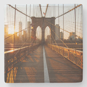 Dessous-de-verre En Pierre Sunrise du pont Brooklyn de New York