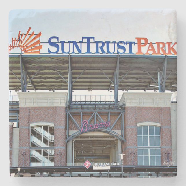 Dessous-de-verre En Pierre SunTrust Field, Baseball Atlanta (Devant)