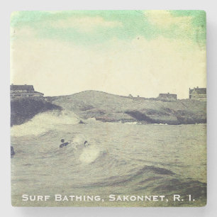 Dessous-de-verre En Pierre Surf Bathing, Sakonnet, RI (Warren's Point, LC)