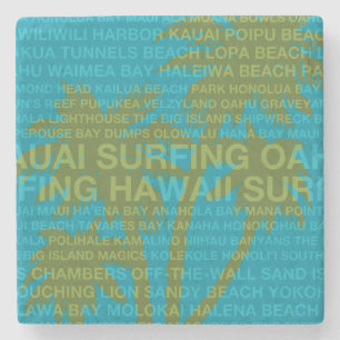 Dessous-de-verre En Pierre Surf Hawaii Palm Trees Hawaiian TikiBar Dessous de