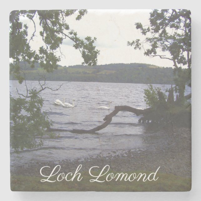 Dessous-de-verre En Pierre Swans sur Loch Lomond (Devant)