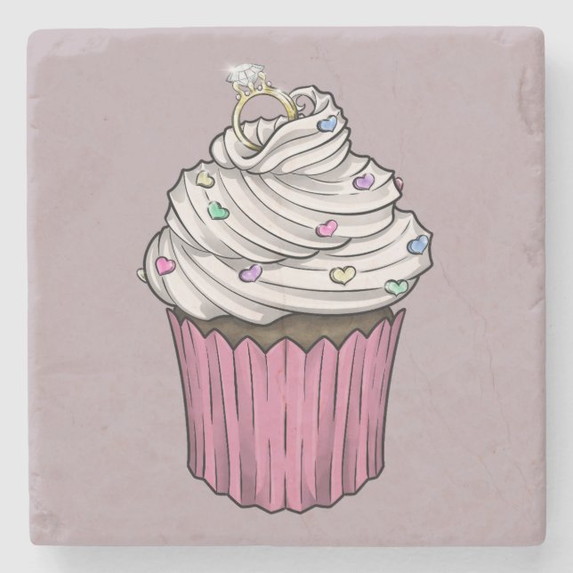 Dessous-de-verre En Pierre Sweet Proposition Cupcake (Devant)