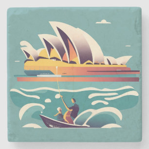 Dessous-de-verre En Pierre Sydney Opera House Australie peinture souvenir