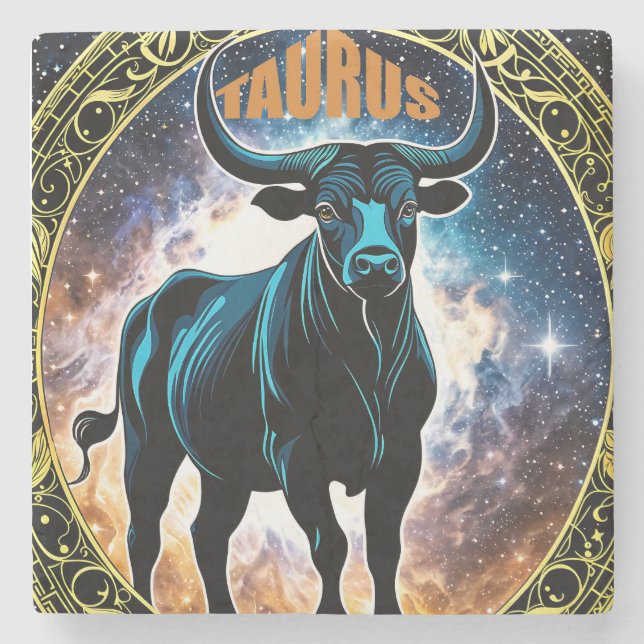 Dessous-de-verre En Pierre Symbole astrologique de Taurus (Devant)