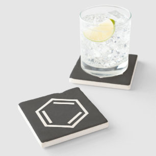 DESSOUS-DE-VERRE EN PIERRE SYMBOLE D'ANNEAU BENZENE