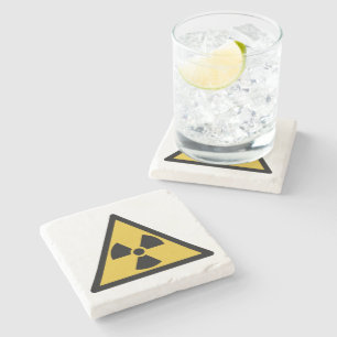Dessous-de-verre En Pierre Symbole d'avertissement de rayonnement (danger rad