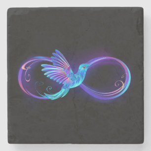 Dessous-de-verre En Pierre Symbole de Neon Infinity par Glowing Hummingbird