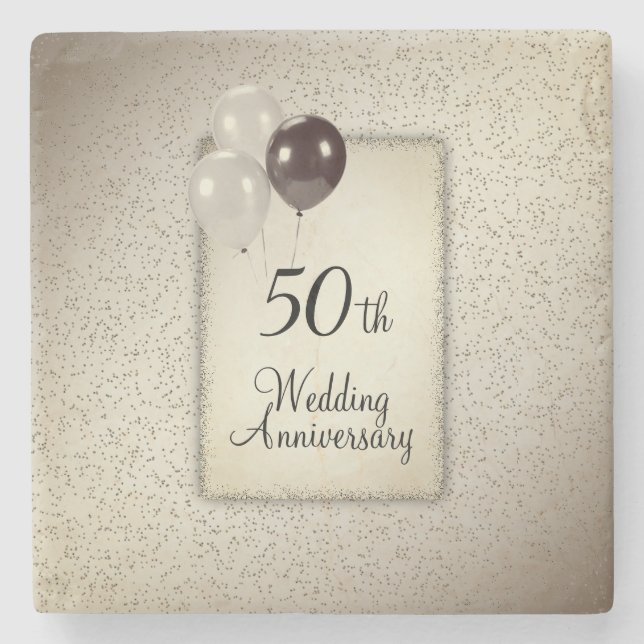 Dessous-de-verre En Pierre Symbole du 50e anniversaire du Mariage (Devant)
