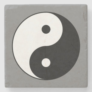 Dessous-de-verre En Pierre Symbole du Yin et du Yang (Taijitu taoïste chinois