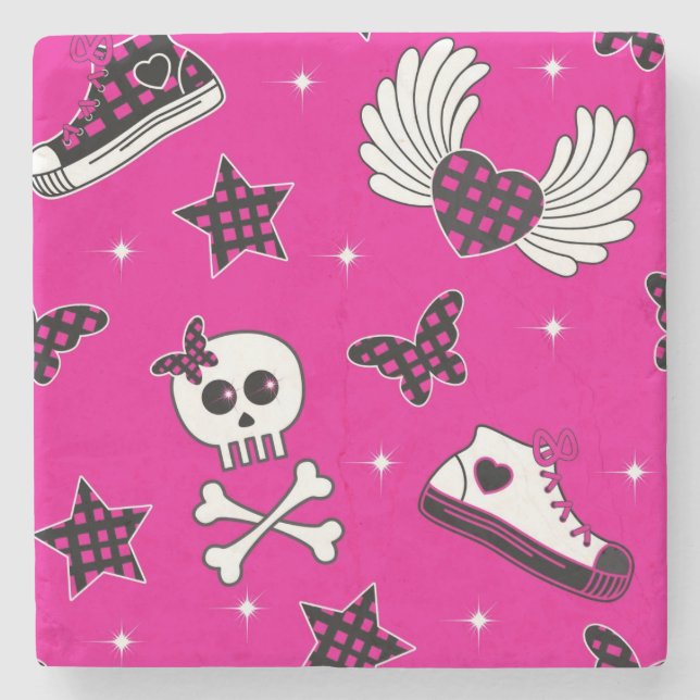 Dessous-de-verre En Pierre Symboles d'Emo (Devant)