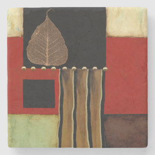 Dessous-de-verre En Pierre Tableau à panneaux multicolores avec feuille Brown