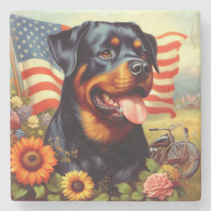 Dessous-de-verre En Pierre Tableau vintage Rottweiler