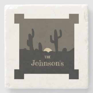 Dessous-de-verre En Pierre Tapis de souris Saguaro Sunset