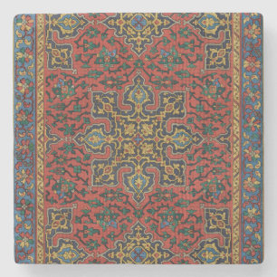 Dessous-de-verre En Pierre Tapis Persan Rouge Bleu Classique