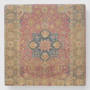 Dessous-de-verre En Pierre Tapis rouge or Kashan tapis Perse Asiatique