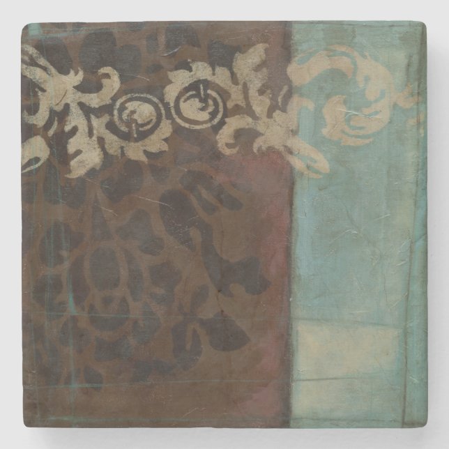 Dessous-de-verre En Pierre Tapisserie Abstraite Damask par Jennifer Goldberge (Devant)