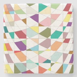 Dessous-de-verre En Pierre Tapisserie aux couleurs Abstraites