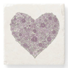 Tapisserie de cœur aux fleurs violettes