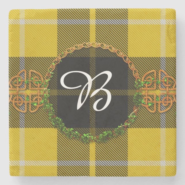 Dessous-de-verre En Pierre Tartan et monogramme de robe de Barclay (Devant)
