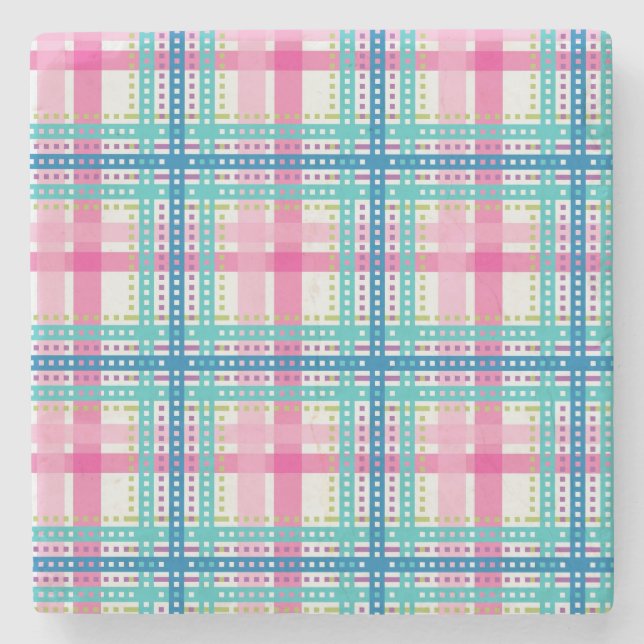 Dessous-de-verre En Pierre Tartan, motif de plaid (Devant)