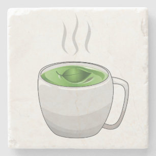 Dessous-de-verre En Pierre Tasse de thé vert