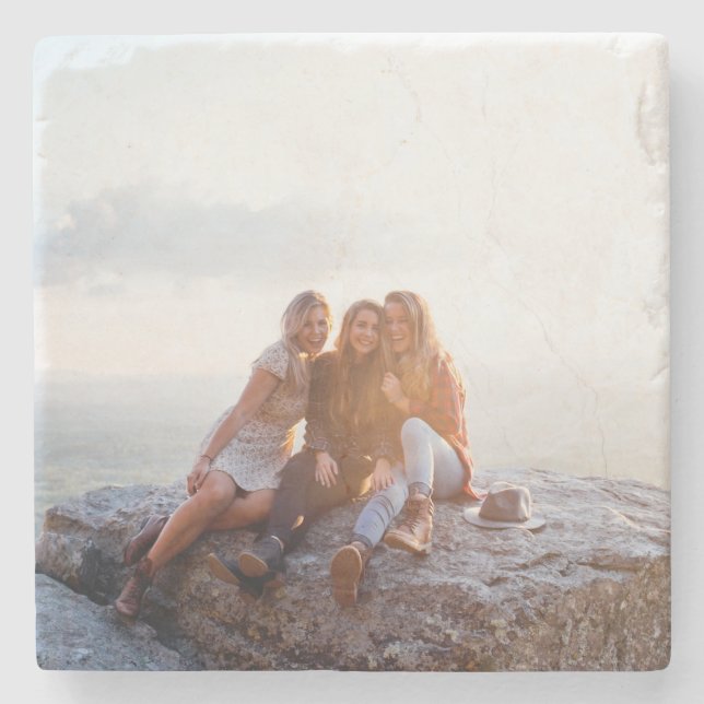 Dessous-de-verre En Pierre Téléchargement personnalisé de photos Ajouter votr (Devant)