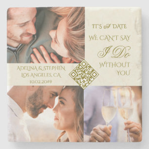 Dessous-de-verre En Pierre Tendance Simple Trois Photo QR CODE Enregistrer La