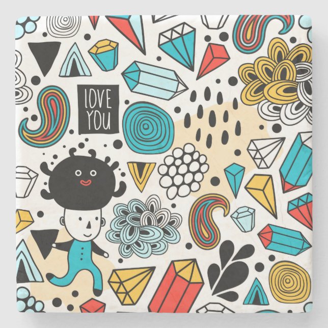 Dessous-de-verre En Pierre Tête folle (Devant)