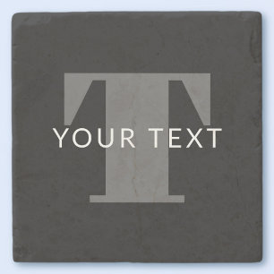 Dessous-de-verre En Pierre Texte modifié en gras Blanc noir et gris