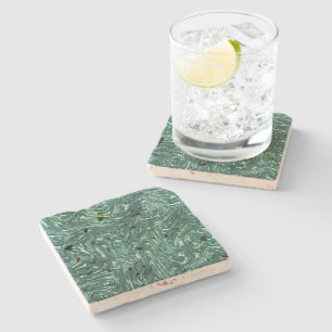 Dessous-de-verre En Pierre Texture jade et tons verts cynois