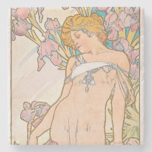 Dessous-de-verre En Pierre The Iris (1897) par Alphonse Mucha