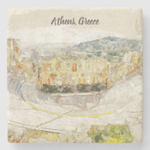 Dessous-de-verre En Pierre théâtre antique d'Hérodion, Athènes, Grèce