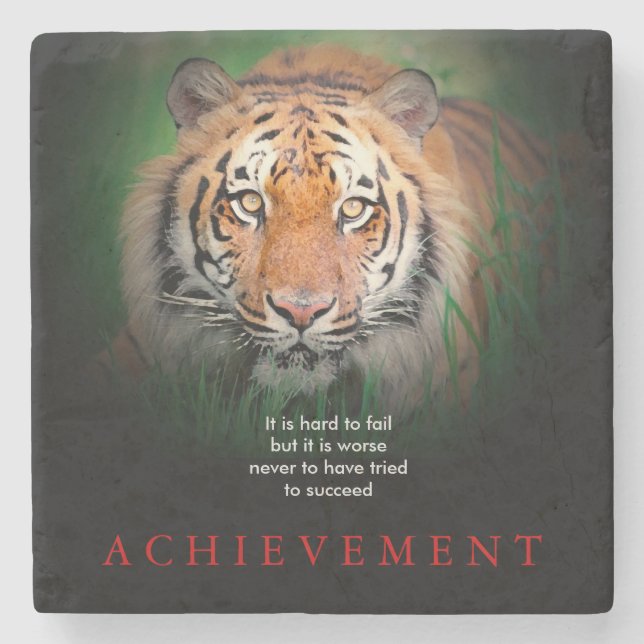Dessous-de-verre En Pierre Tiger Motivation Réussite (Devant)