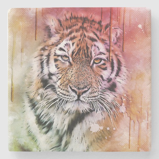 Dessous-de-verre En Pierre Tigre (Devant)