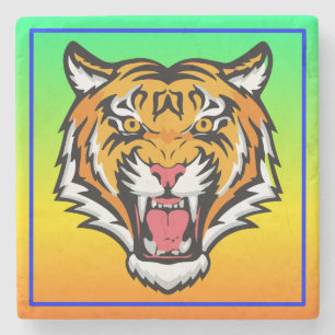 Dessous-de-verre En Pierre Tigre torche tête-25818