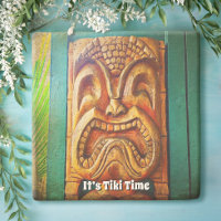 Tiki Time Fierce Vintage Hawaii Visage de sculptur