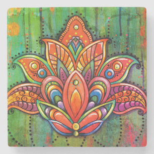 Dessous-de-verre En Pierre Tile de LOTUS Mandala